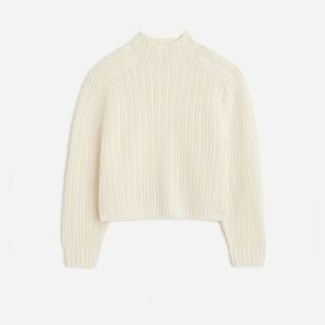 Madewell 100% Wool Ivory Pointelle-Stitch Sweater XXS Old Money Clean‎ Girl Lux